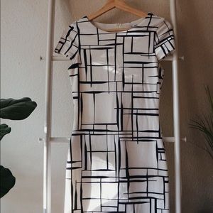 Bodycon White & Black Dress